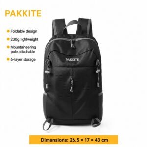 PAKKITE 15L Ultralight Foldable Hiking Backpack for Travel